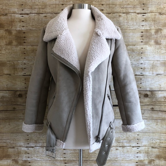 shearling aviator jacket zara